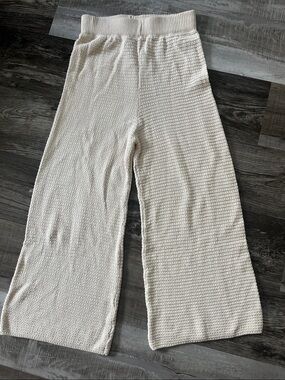 Sincerely Jules Cream Wide-Leg Knit Pants